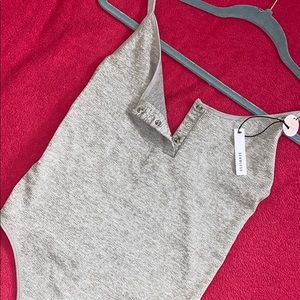 (Tags still on) Gray knit seamless body suit